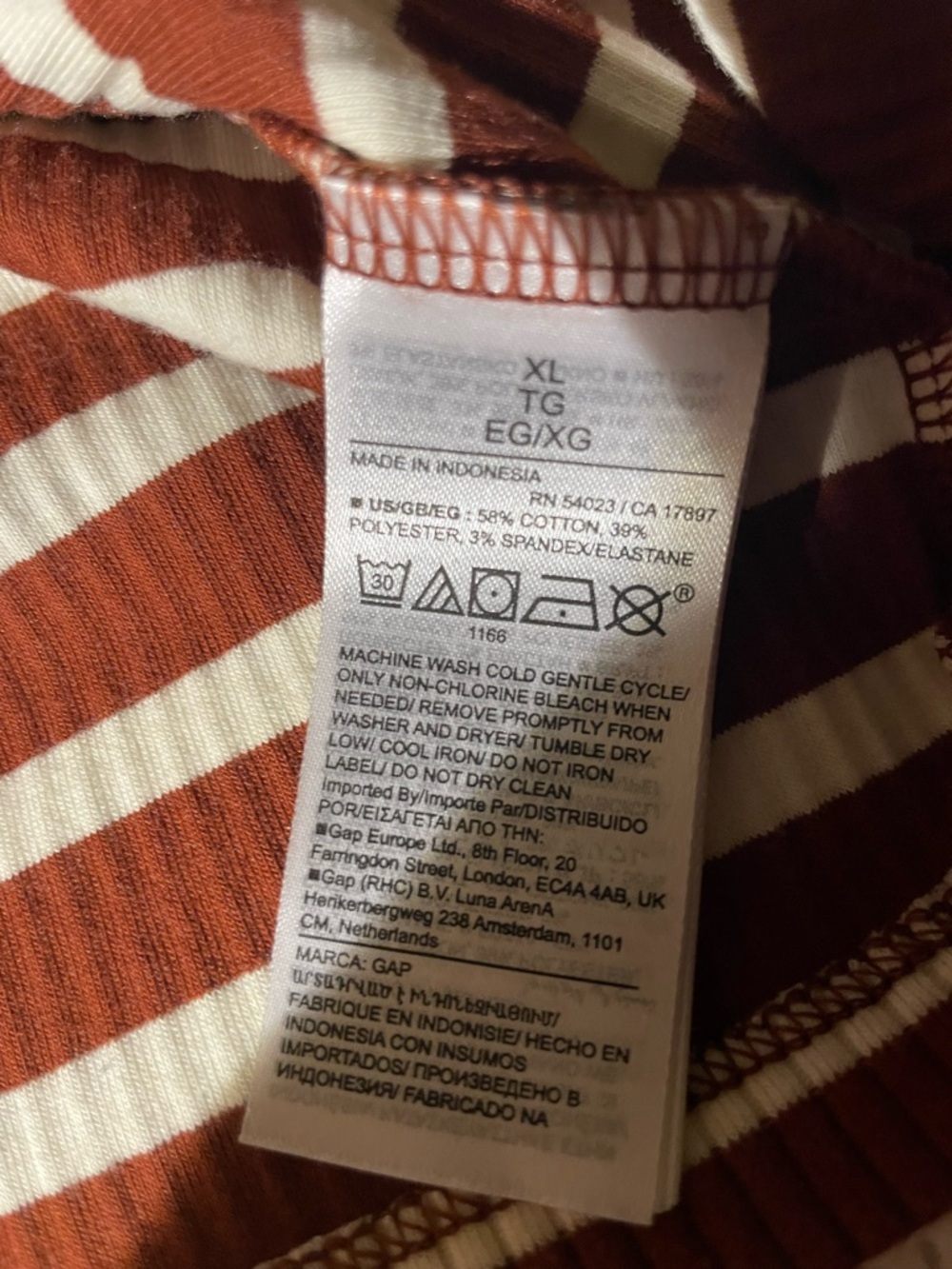 GAP Striped Ribbed Tank - Rust & White - Picture 5 of 5